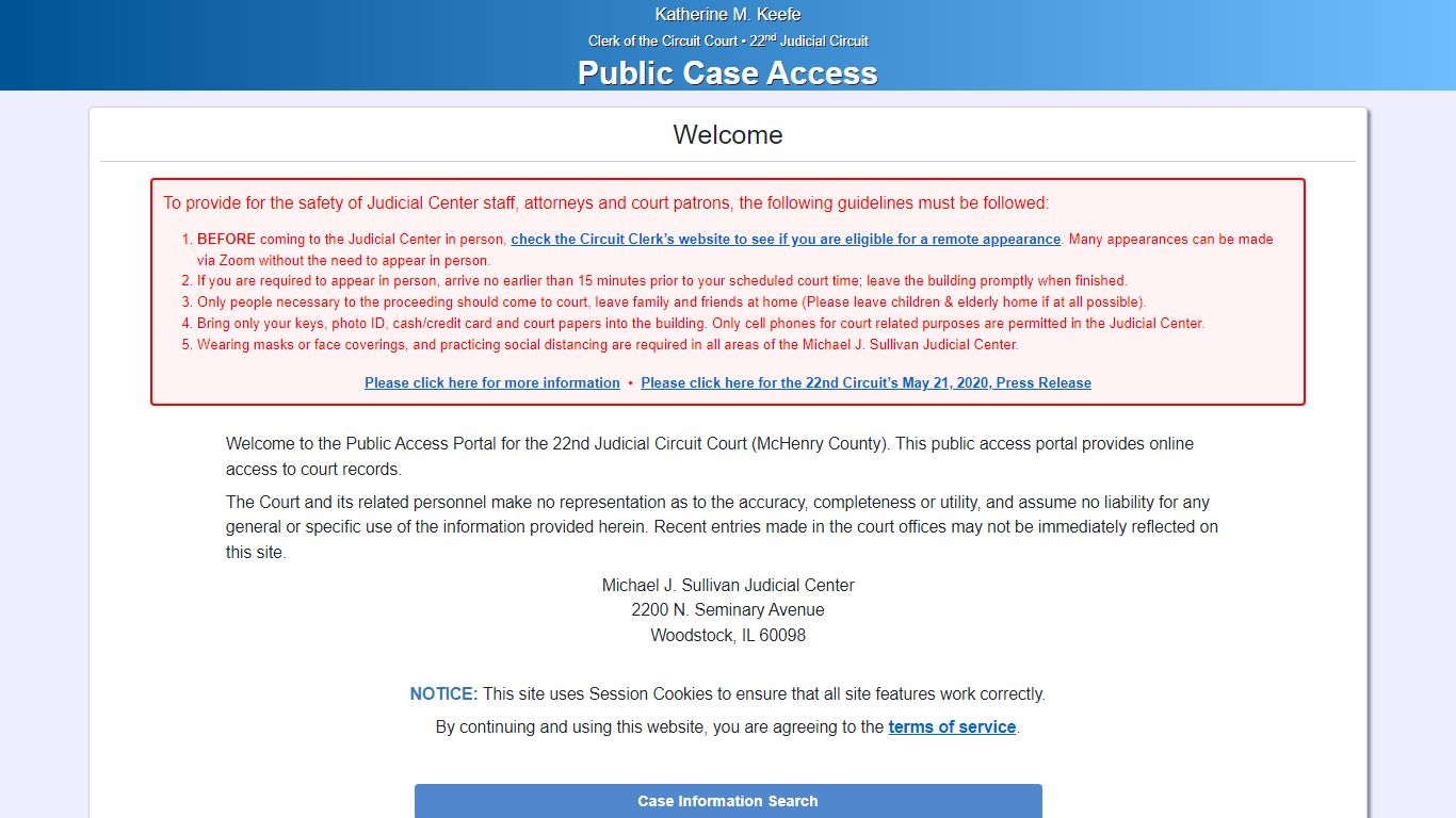 Welcome - Public Case Access